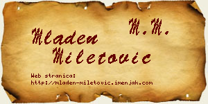 Mladen Miletović vizit kartica
